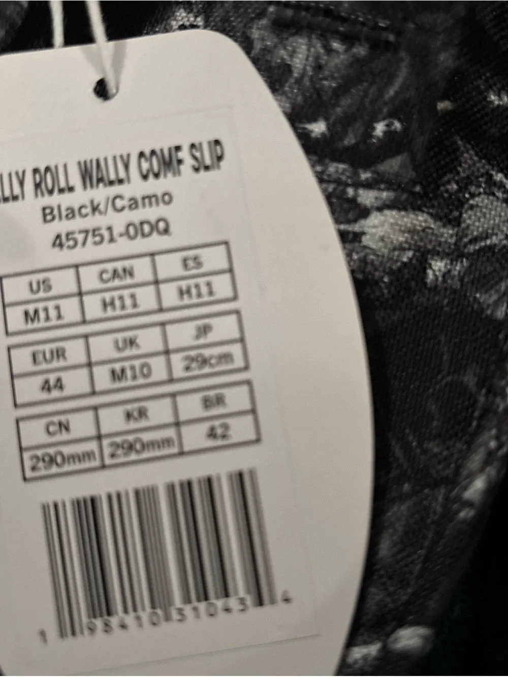 Hey Dude Helly Rill Wally Comf   Men’s Black / Camo  Slip-On size 11